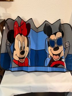 PARASOL DE VIDRIO PARA  CARRO CHICO MICKEY AND MINNIE