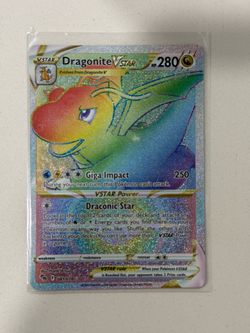 Dragonite V Star Rainbow Pokemon Go Pokemon Card
