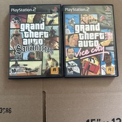 Sony PlayStation 2 (PS2) Grand Theft Auto: San Andreas & Grand Theft Auto: Vice City $25 OBO