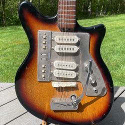 ギター GUYATONE LG-80T 1965 RARE OFFSET MODEL 1965 Guyatone LG-80T Japan Vintage Bizarre Guitar - Metallic