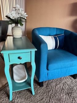 (Navy Blue) and End table Antique finish