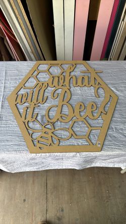 What Will It Bee 2’ Wood Laser Cut Sign 