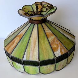1970's Tiffany Style Stained Glass Lamp