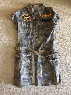 Costume women’s camo Top Gun short skirt button dress