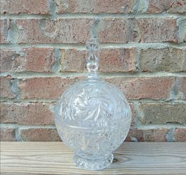 Vintage Round Crystal Candy Dish/Lid