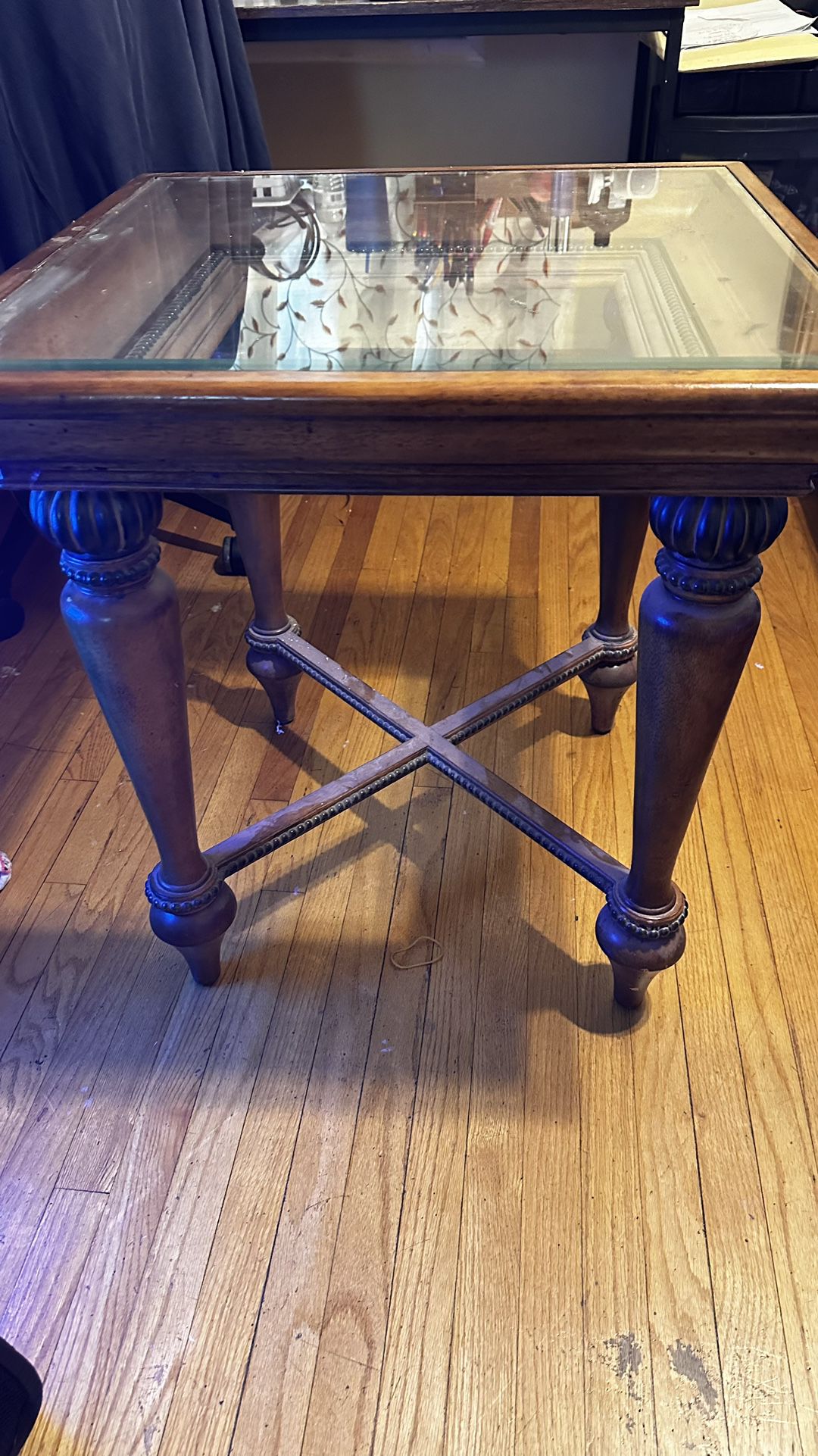 Wood Glass End Tables 