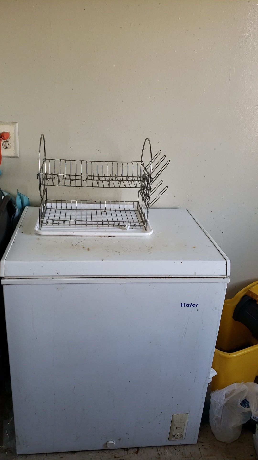 White deep freezer couple of scratches but good working condition