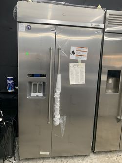 Kitchen aid 42” built in refrigerator in stainless steel open box