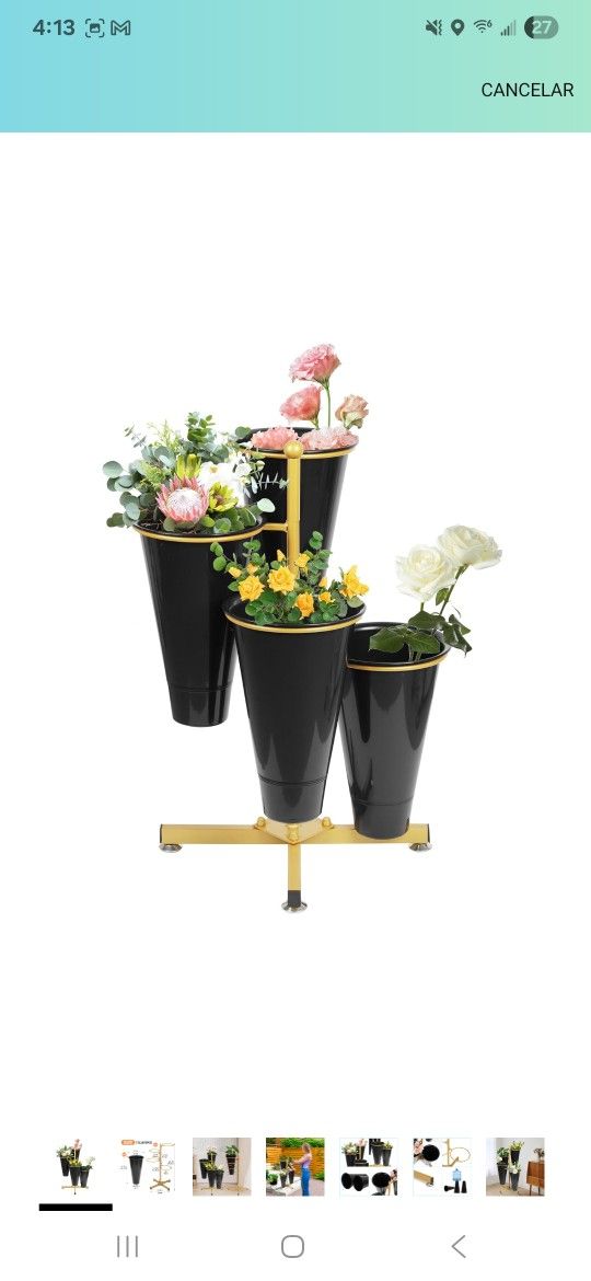 Flower Display Stand with 4 Cubes, Floral Stand with Foldable Frame for Silk Fresh Flowers, 4 Tier Florist Rack for Florist Garden Living Room, Easy t