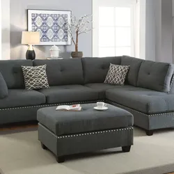 Brand New Grey Sectional Sofa w Ottoman