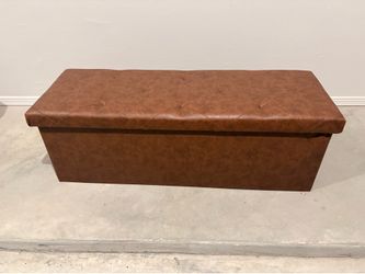 Brown multi-functional ottoman with storage bench