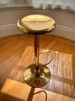 Gold Adjustable Bar Stool – Modern Brass Vanity Chair