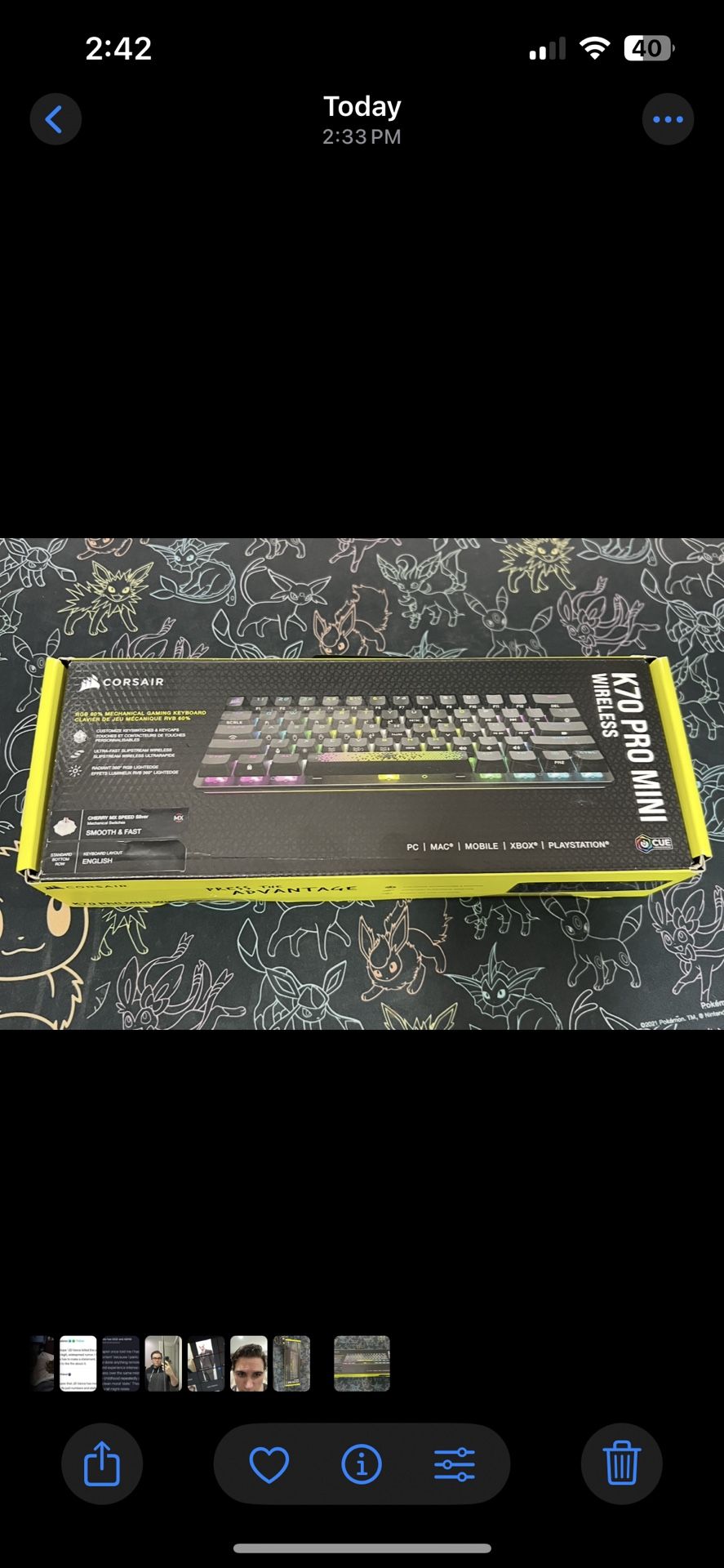 Corsair - K70 Pro Mini wireless keyboard