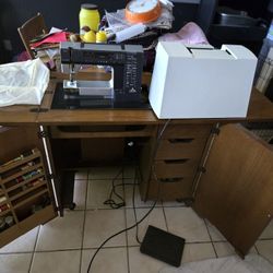 Sewing Machine And Cabinet