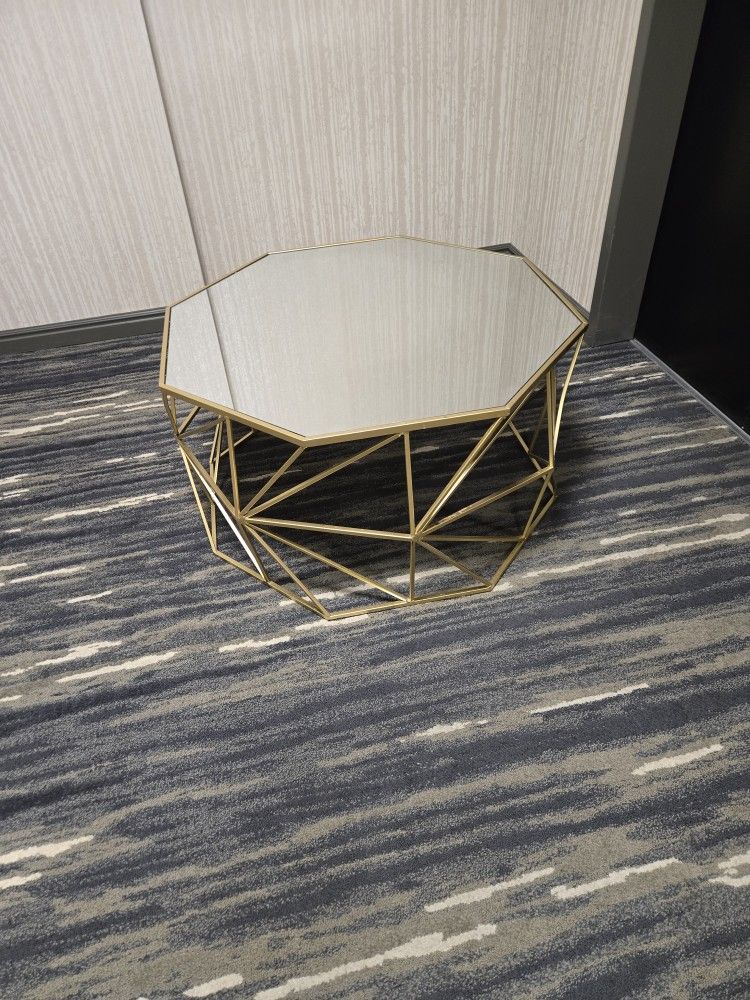 Octagon Gold Mirror Coffee Table