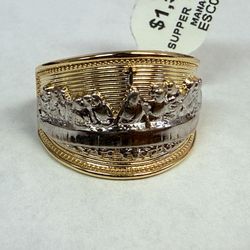 14k Gold Last Supper Ring 