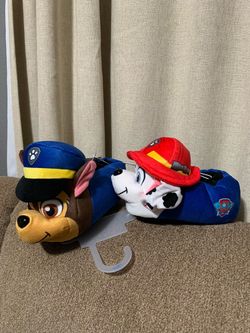 NEW Nickelodeon BOYS’ Paw Patrol Slippers – Chase & Marshall Plush Fuzzy Slippers L (9/10)
