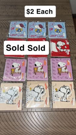 Snoopy Mini Notebooks With Pens $2 Each 