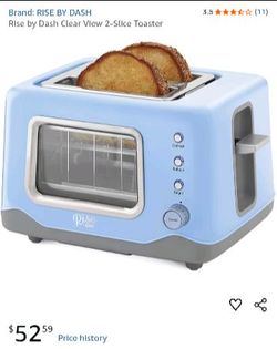 Rise by Dash Clear View 2-Slice Toaster ( Brand New, In Box ) For $25