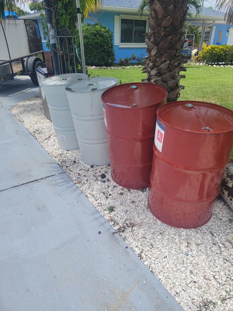Fifty five gallons steel drums