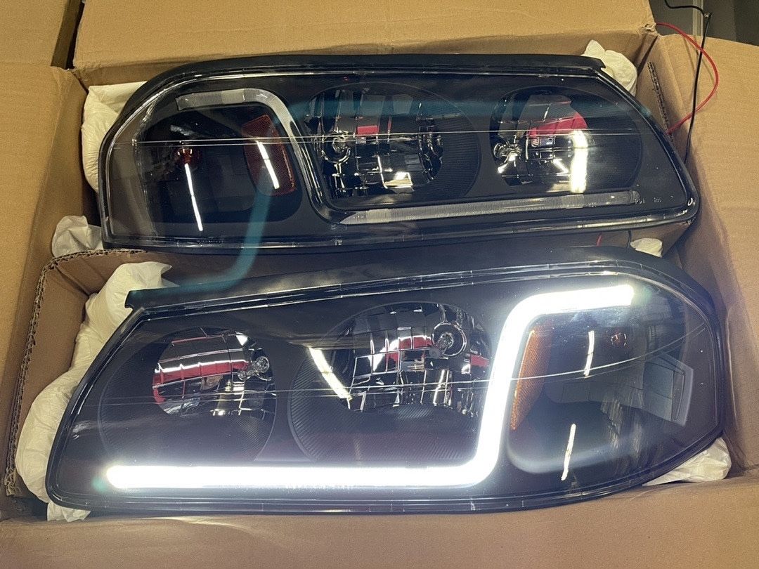 00-05 Chevy Impala Led Black Amber Headlights