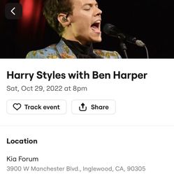 Harry Styles Concert Los Angeles October 29 (2 tickets GA Floor) 