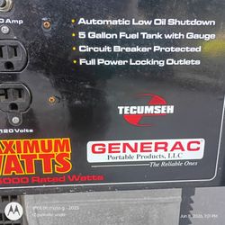 6250 watt Generac generator