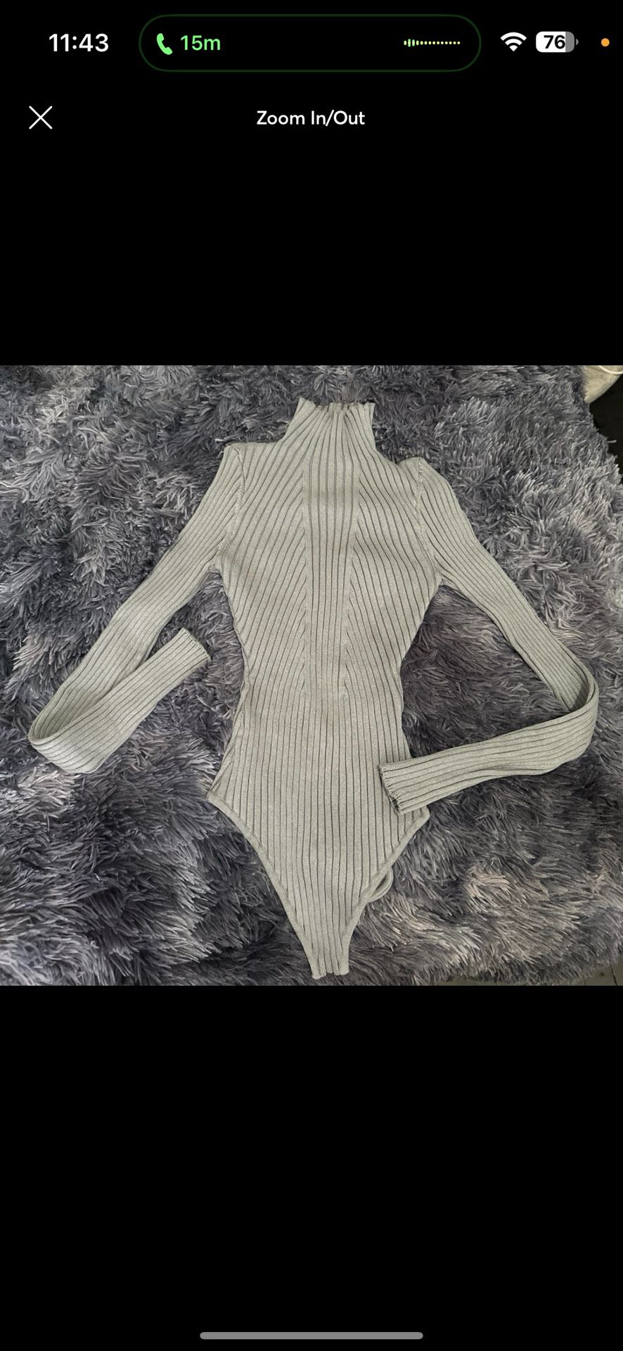 Grey Women's Turtleneck Long Sleeve Bodysuit