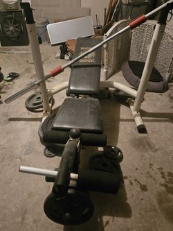 Olympic weight set bench pickup in katy
