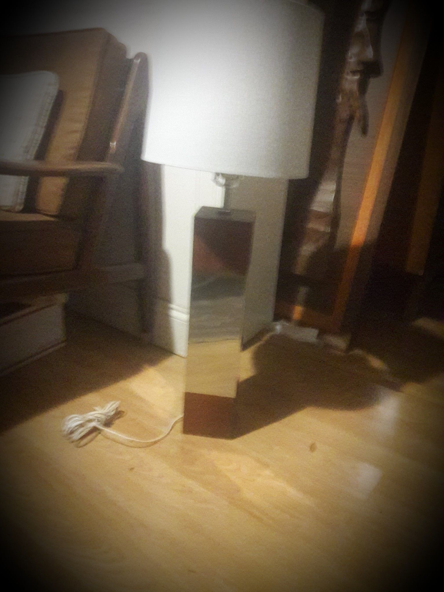 Mid Century wood and metal lamp