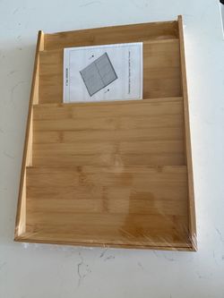 Expandable Bamboo Spice Drawer Organizer – Natural Wood