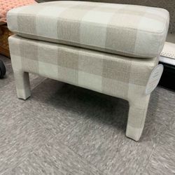 Beltiela Fully upholstered Ottoman Checkered - Threshold™ designed with Studio McGee