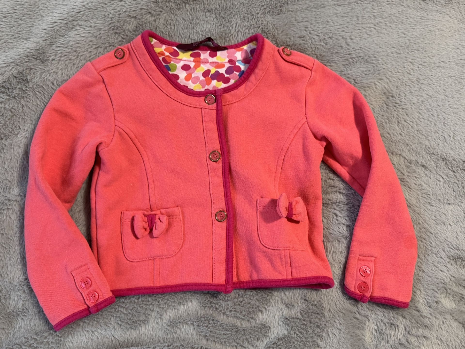 5/6 Little Girls-Pink Cardigan Jacket