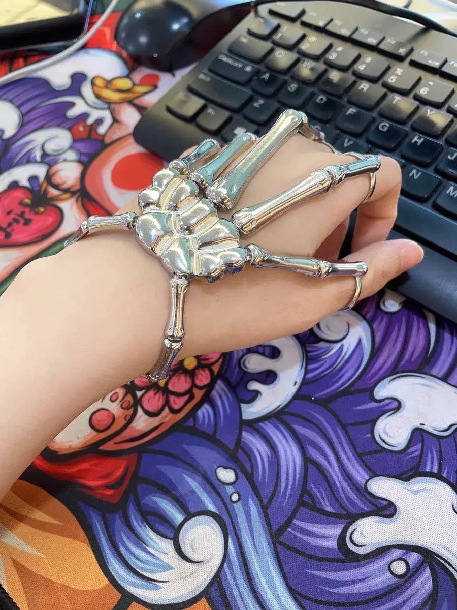 Skeleton Hand Metal Bracelet