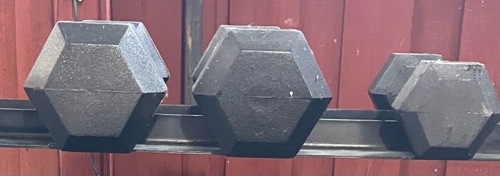 Weights Excersise Hex dumbbell, rack and weights