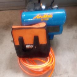 Air compressor, brad nailer, new hose