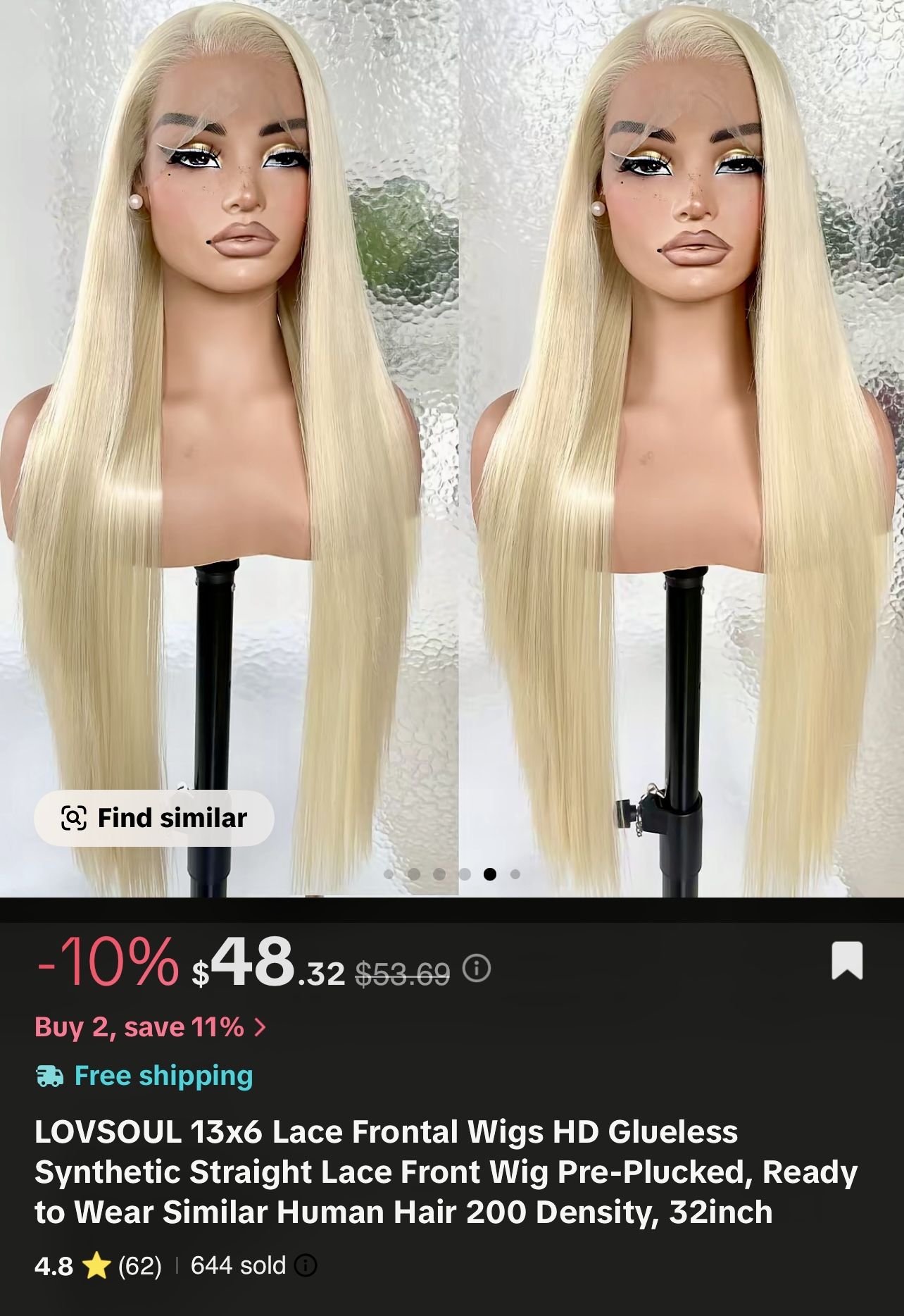 Brand New!!! LOVSOUL 13x6 Glueless Lace Frontal Wig 32inches!!!!
