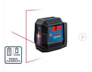 Shop Bosch 50 ft. Dual Power Battery Red Beam Self-Leveling Cross-Line Laser Level