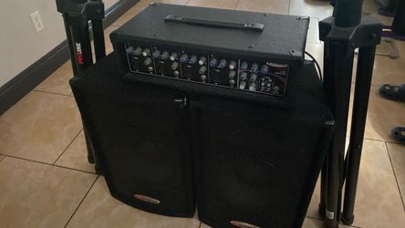 Harbinger HA-120 PA Setup 4 Channel Head and Speaker Pair