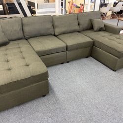 Black Double Chase Sectional
