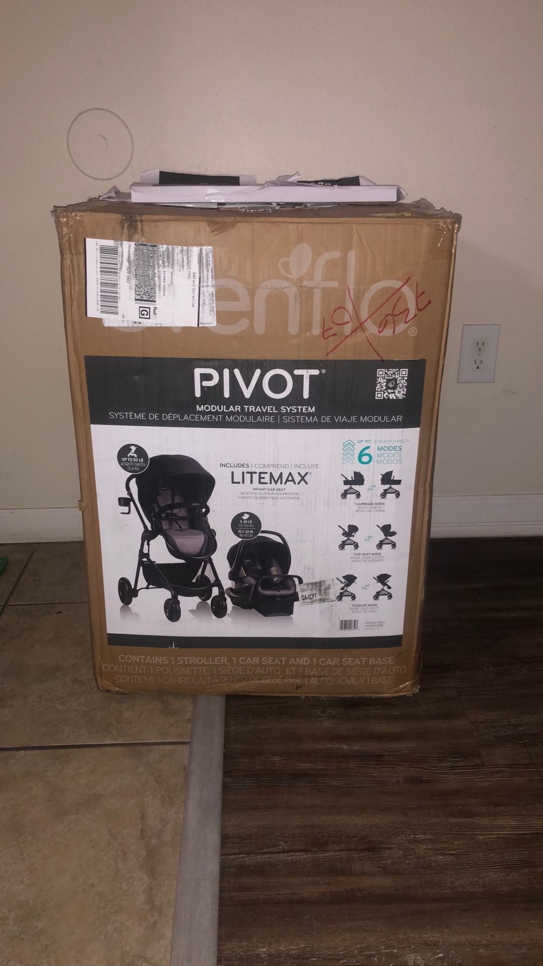 EvenfloPivot Modular Travel System with LiteMax Infant Car Seat