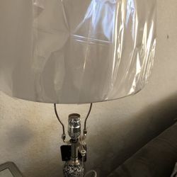 Silver mosaic crush glass lamp
