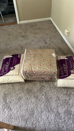 Brand new blanket and 2 pillows