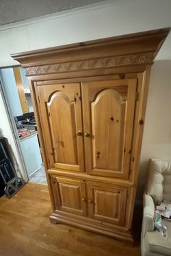 Blonde Wood Armoire