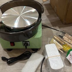 Alldeer 11-inch Pottery Wheel, 350W Electric Ceramic Forming Machine with Detachable Basin, 0-300RPM Foot Pedal Control
