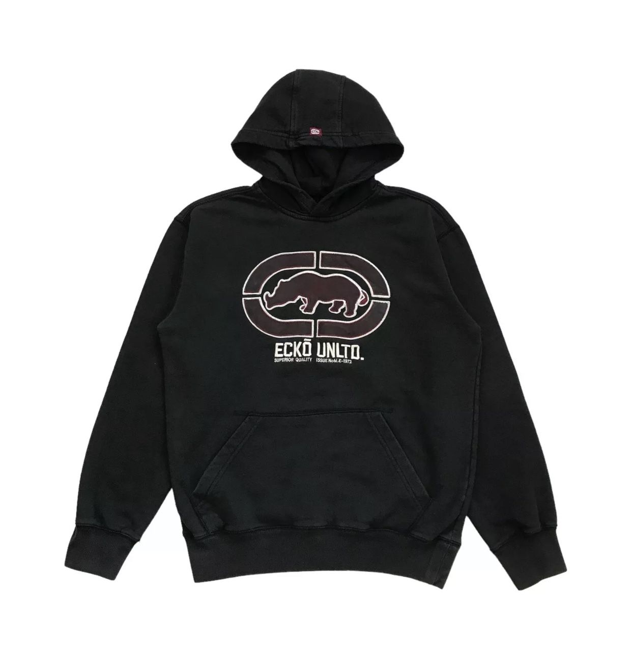 VINTAGE ECKO UNLTD HOODIE SMALL S MENS BLACK SWEATSHIRT PULLOVER HIP HOP Y2K RAP