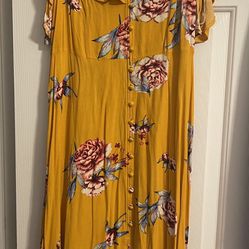 Yellow Flowered Dress (L)