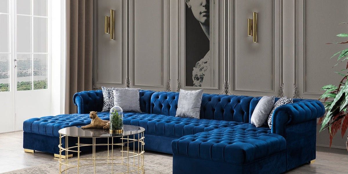 💢ONLY $40 DOWN PAYMENT Free delivery up to 15 milesLauren Navy Velvet Double Chaise Sectional

by Nova

