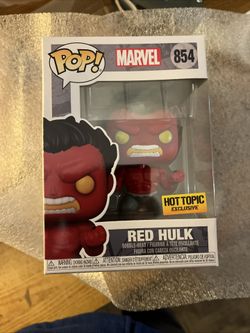 Funko POP! #854 Marvel Red Hulk Hot Topic Exclusive NON Chase + Protector