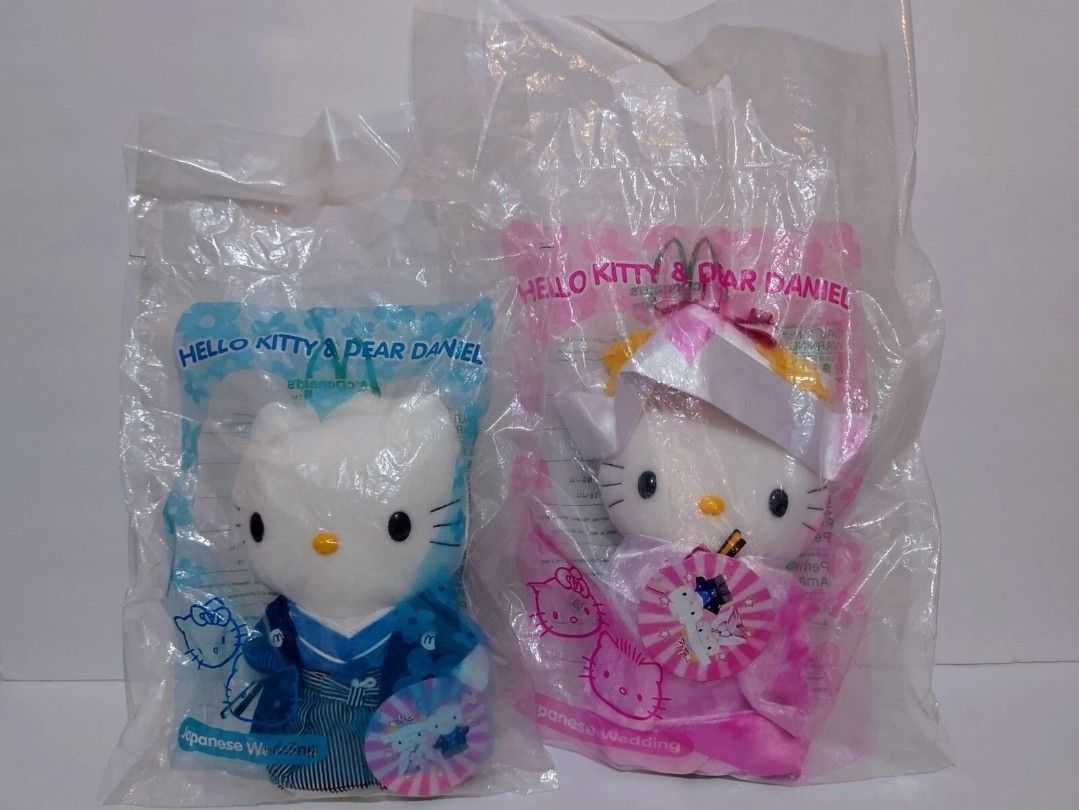 HELLO KITTY & Dear Daniel McDonalds Japanese Wedding 2000 McDonald's Plush Dolls